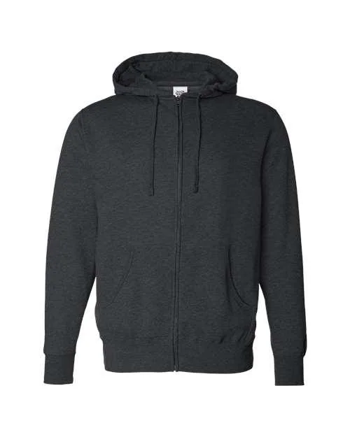 Independent Trading Co. Full-Zip Hooded Sweatshirt AFX4000Z Hoodie with Double Zipper Versatile Adjustable