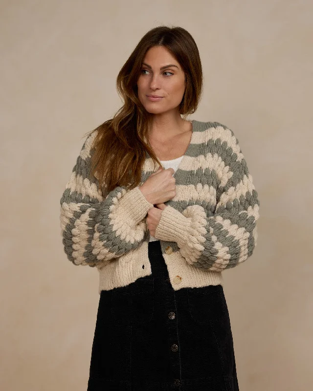 Boxy Crop Cardigan | Laurel Stripe Cardigan Knitwear Sweater