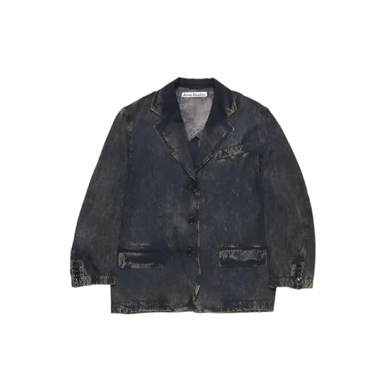 Single Breasted Jacket (Black/Beige) Belted Jacket Elasticated Jacket Padded Jacket