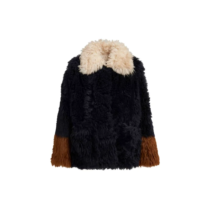 Long-hair Shearling Jacket (Lightnavy) Knit Fabric Woven Fabric Fleece Fabric