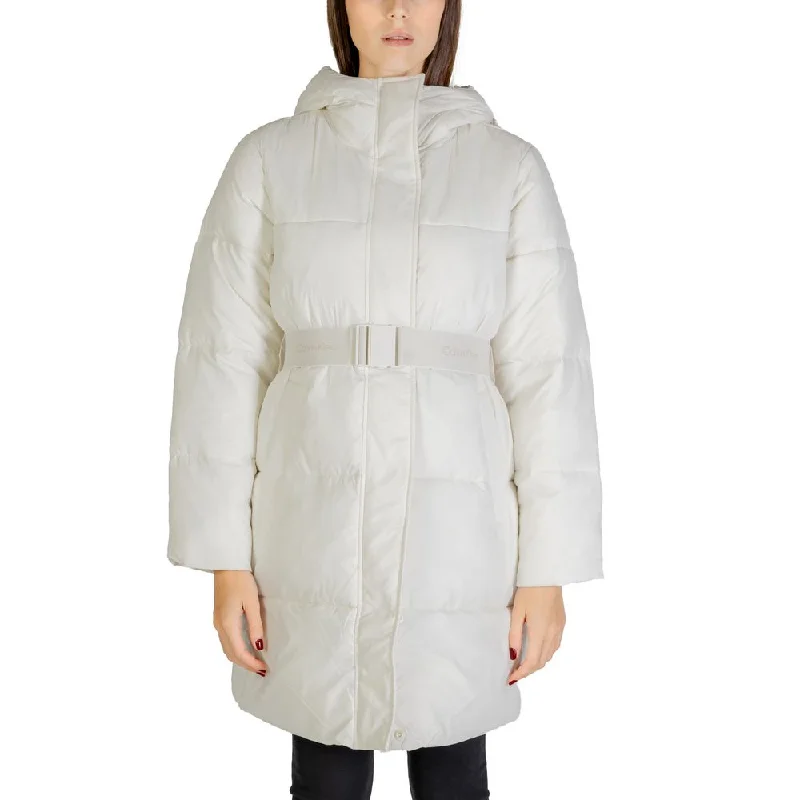 Cream Nylon Jackets & Coat Jacket Blazer Coat