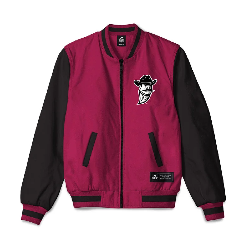 NMSU - NCAA Women's Track & Field : Terice Steen - Bomber Jacket Boat Neck Shawl Collar Notched Collar