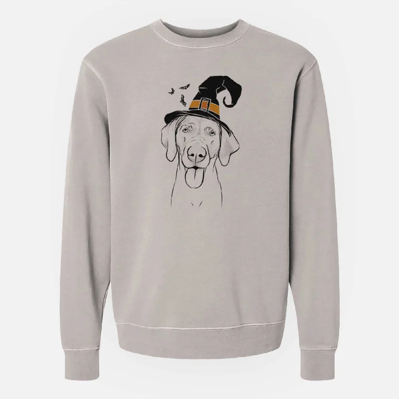 Witch Jackson the Weimaraner - Unisex Pigment Dyed Crew Sweatshirt Hoodie with Turtle Neck Cozy Winter