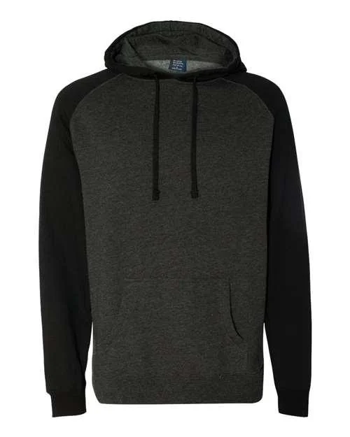 Independent Trading Co. Raglan Hooded Sweatshirt IND40RP Hooded Sweatshirt Casual Wear Street Style