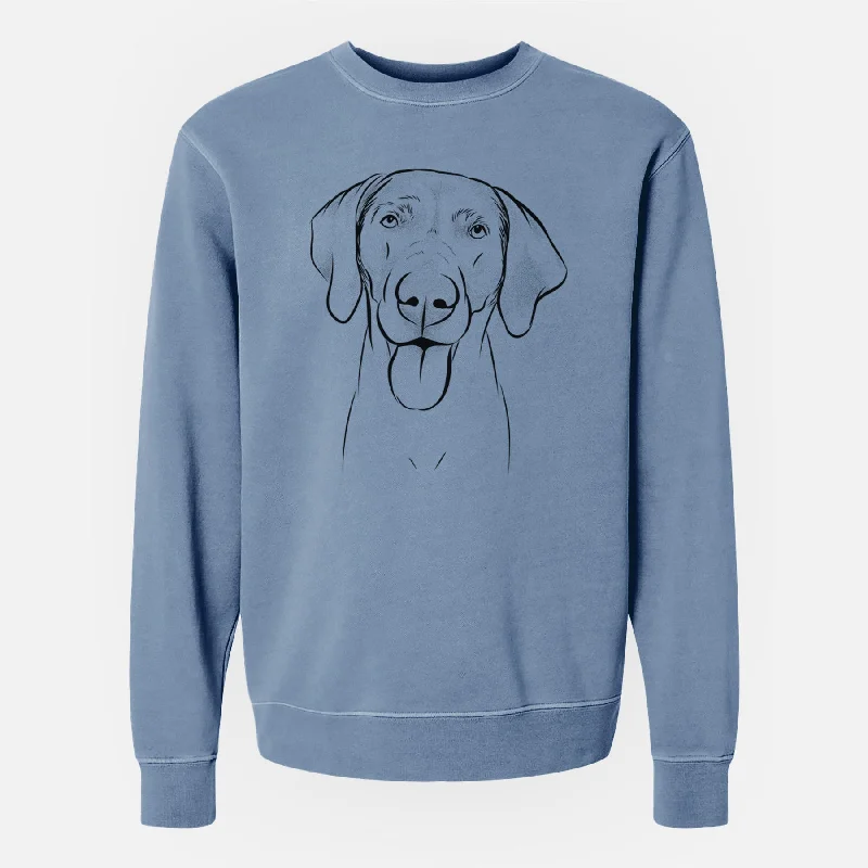 Bare Jackson the Weimaraner - Unisex Pigment Dyed Crew Sweatshirt Hoodie with Tied Waist Feminine Flattering