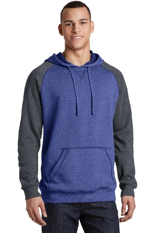 District Young Mens Lightweight Fleece Raglan Hoodie.  DT196 Hoodie with Contrast Stitching Detailed Premium