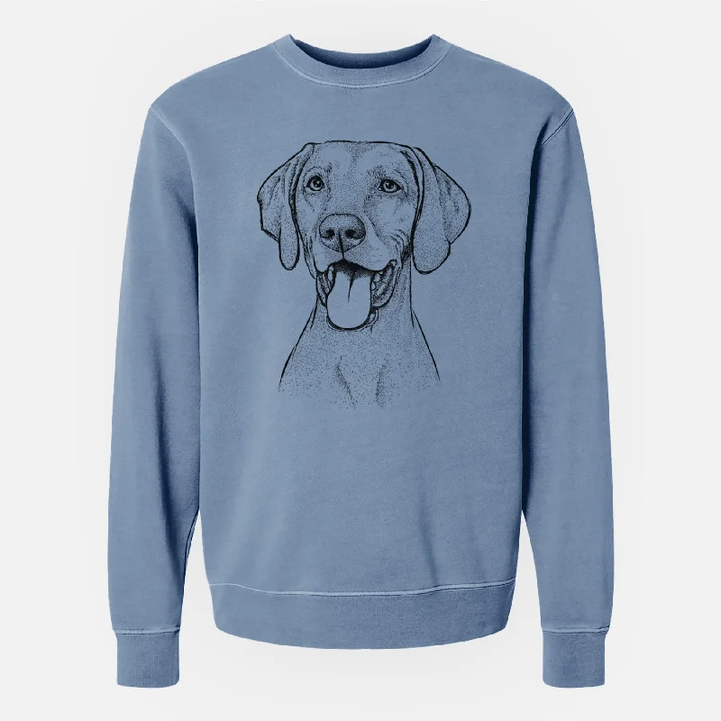 Bare Harper the Vizsla - Unisex Pigment Dyed Crew Sweatshirt Hoodie with Drawstring Waist Adjustable Fitted