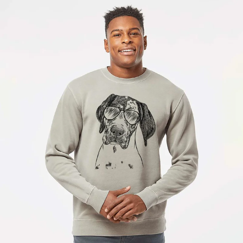 Aviator Nyx the Great Dane - Unisex Pigment Dyed Crew Sweatshirt Hoodie with Print Artistic Unique