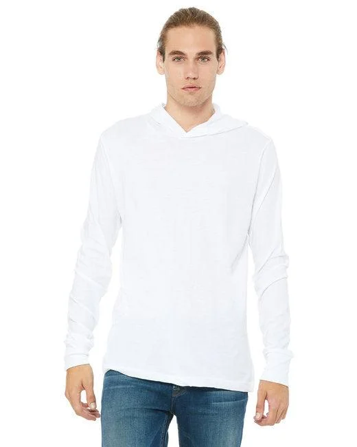 Bella + Canvas Unisex Jersey Long-Sleeve Hoodie 3512 Hoodie with Metallic Shiny Futuristic