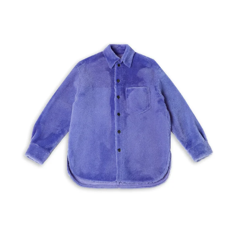 Buttoned Long-Sleeved Reversible Jacket (Prune Violet) V-Neck Jacket Boat Neck Jacket Square Neck Jacket