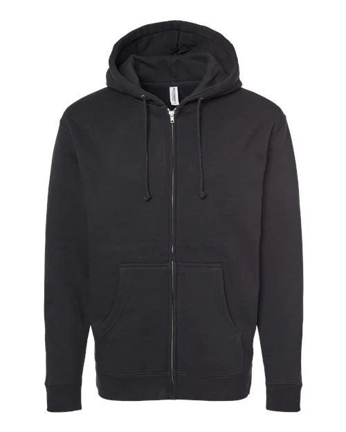 Independent Trading Co. Heavyweight Full-Zip Hooded Sweatshirt IND4000Z Hoodie with Exposed Zipper Edgy Industrial