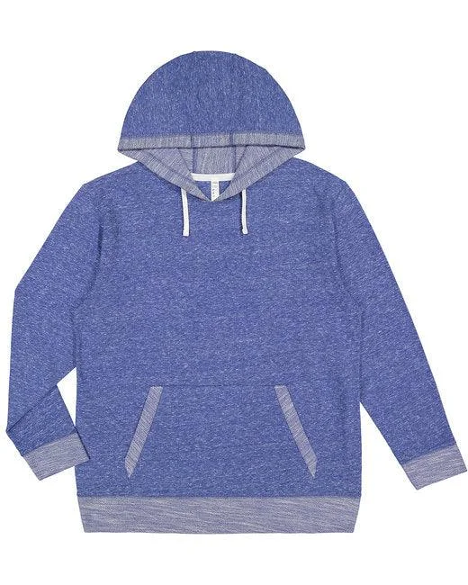 LAT Adult Harborside Melange French Terry Hooded Sweatshirt 6779 Hoodie with Ribbed Cuffs Snug Fit Comfort