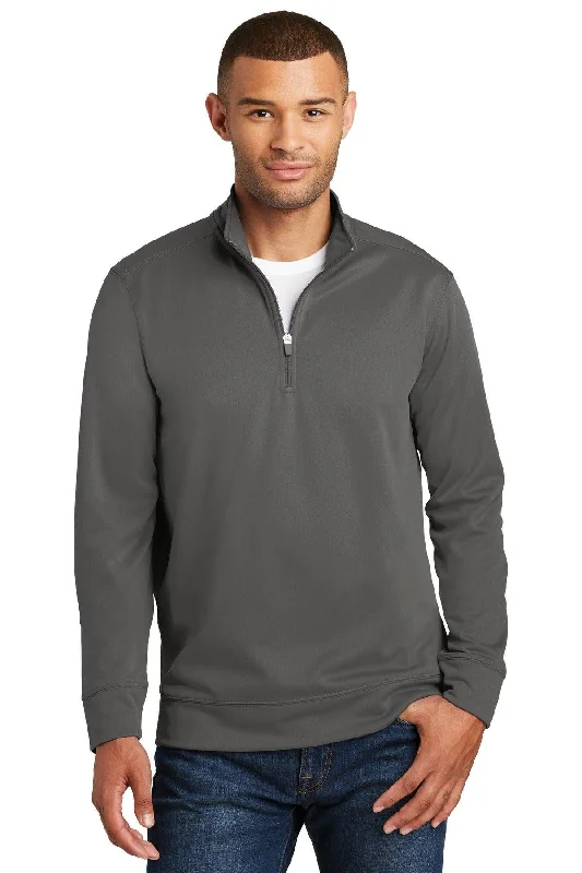 Port & CompanyPerformance Fleece 1/4-Zip Pullover Sweatshirt. PC590Q Hoodie with High-Low Hem Asymmetrical Trendy