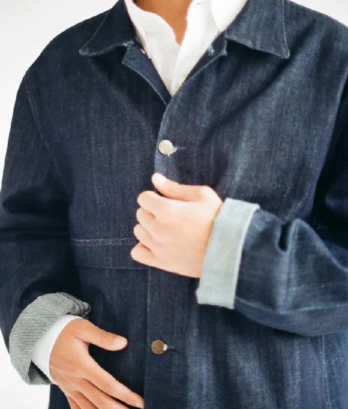 Denim workwear jacket Zip Front Button Front Snap Front