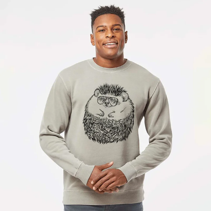 Aviator Sid the Hedgehog - Unisex Pigment Dyed Crew Sweatshirt Hoodie with Embroidery Detailed Premium