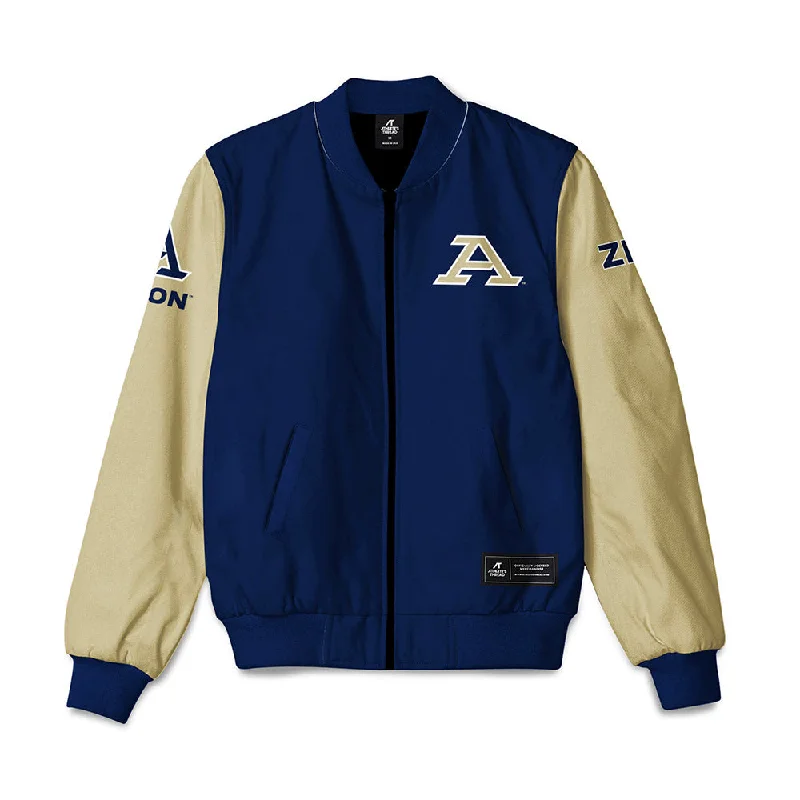 Akron - NCAA Women's Swimming & Diving : Grace Nuhfer - Bomber Jacket Zippered Front Buttoned Front Snap Front