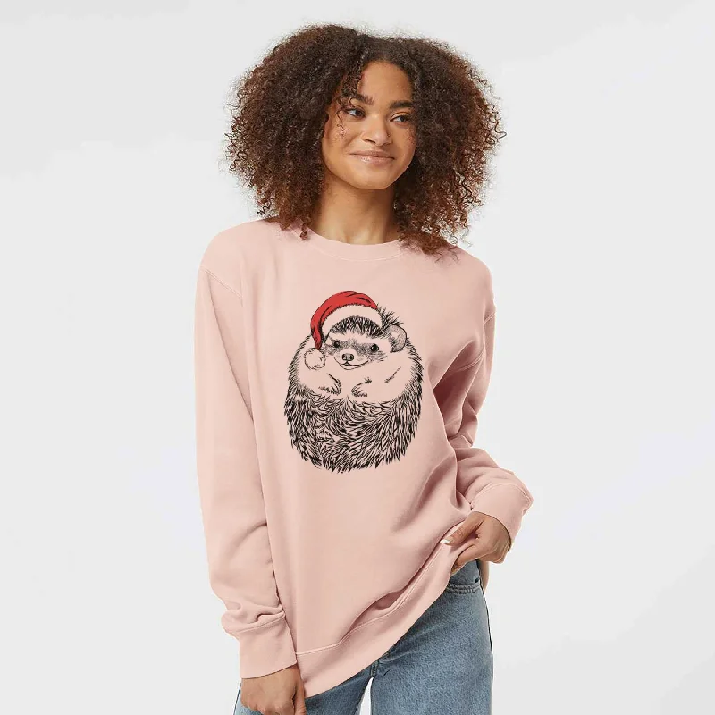 Santa Sid the Hedgehog - Unisex Pigment Dyed Crew Sweatshirt Hoodie with Logo Branding Identity
