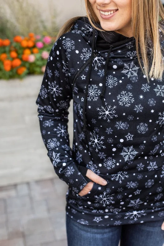 Midnight Snowflake Double Hoodie {Michelle Mae} Hoodie with Hood Adjustable Protection