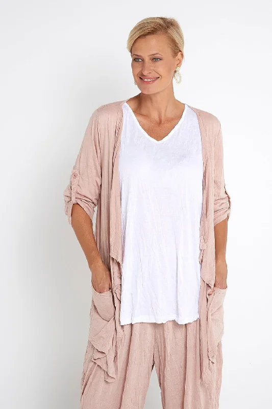 Teegan Crush Cardigan - Pink Cardigan Knitwear Sweater