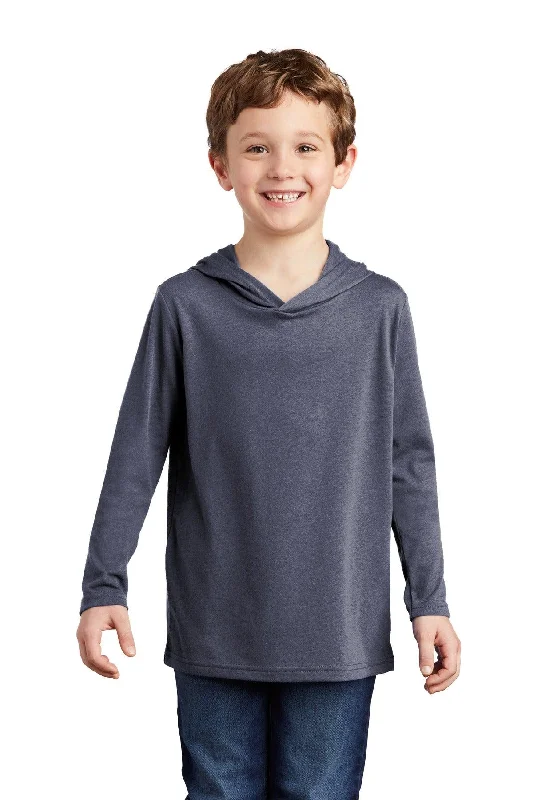 District  Youth Perfect Tri  Long Sleeve Hoodie DT139Y Hoodie with Button Placket Classic Preppy