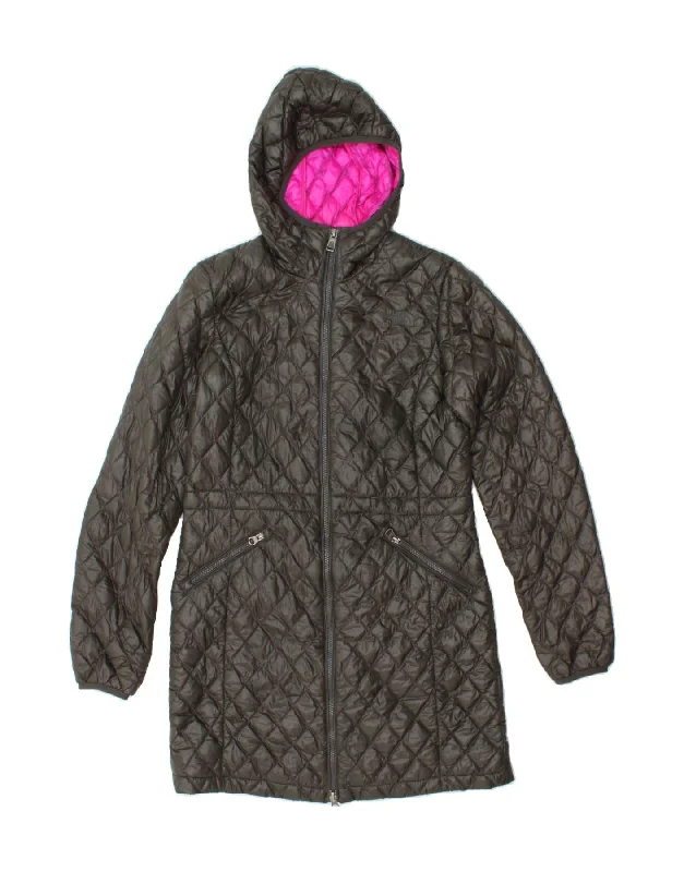 THE NORTH FACE Womens Hooded Padded Coat UK 10 Small Black Polyester Fitted Loose Oversized THE NORTH FACE Womens Hooded Padded Coat UK 10 Small Black Polyester Fitted Loose Oversized