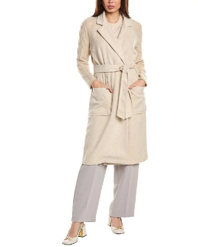 Vince Camuto Wool-Blend Coat Fitted Loose Oversized
