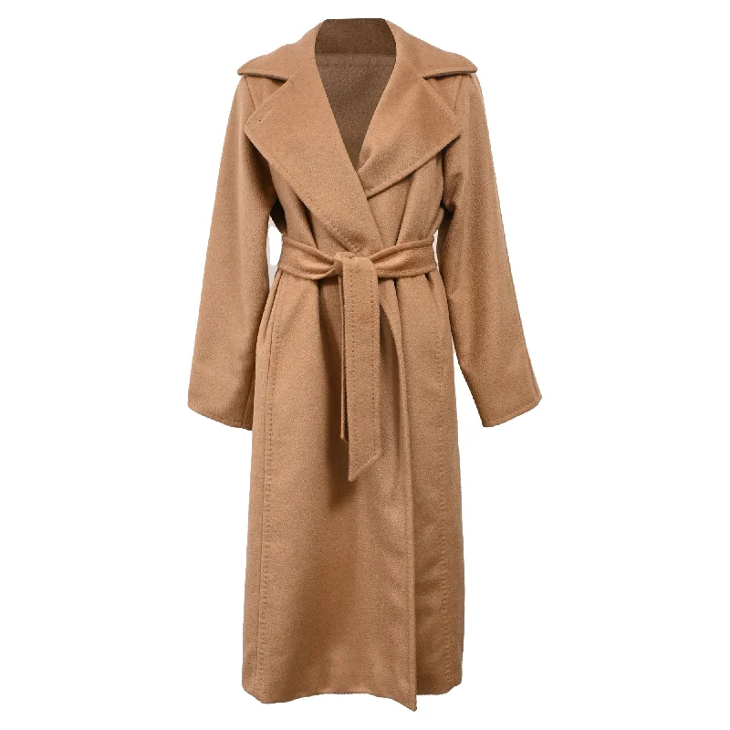 Max Mara Manuela Belted Coat in Brown Camel Hair Houndstooth Jacket Shearling Jacket Fleece Jacket Max Mara Manuela Belted Coat in Brown Camel Hair Houndstooth Jacket Shearling Jacket Fleece Jacket