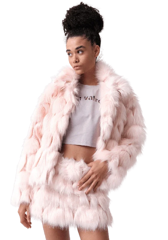 Pink Fur Coat Suede Jacket Faux Fur Jacket Puffer Jacket