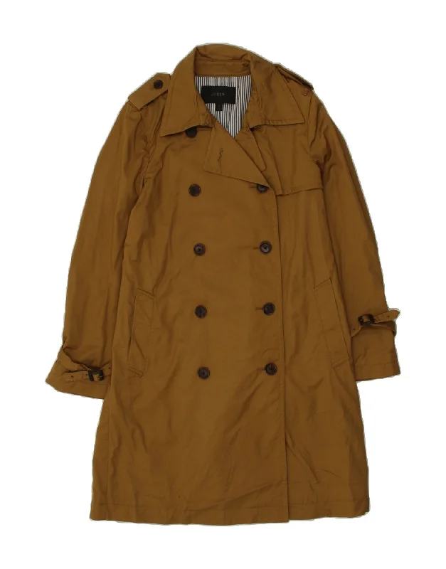 J. CREW Womens Trench Coat US 8 Medium Brown Cotton Rayon Velvet Corduroy
