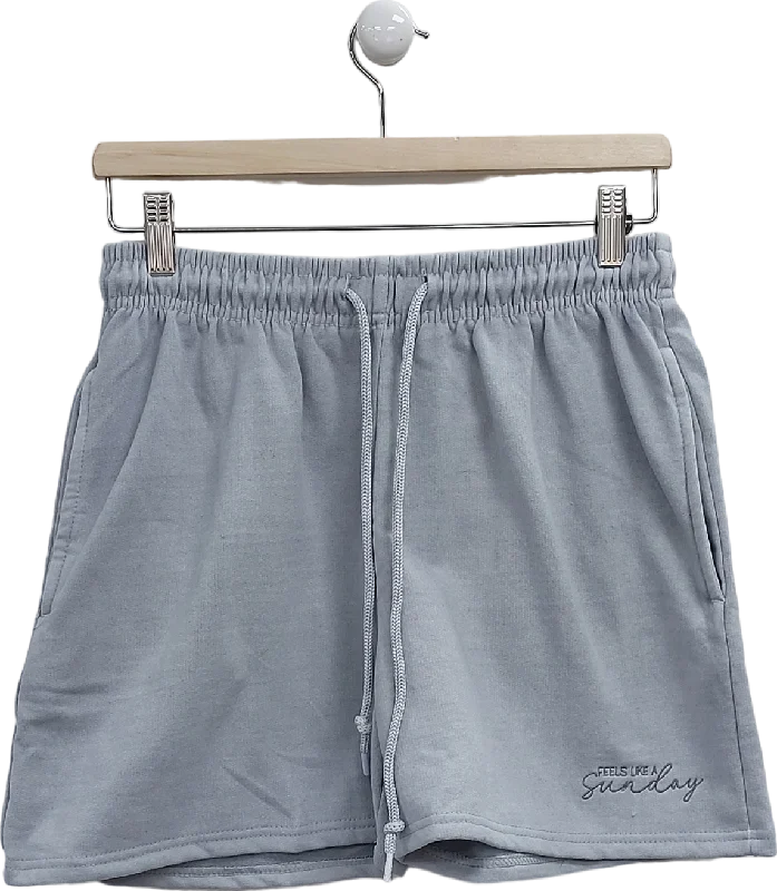 Feels Like A Sunday Grey Embroidered Jersey Shorts UK S Pastel Jersey Tee