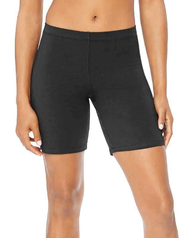 Hanes Women`s Stretch Jersey Bike Shorts Pink Jersey Tee