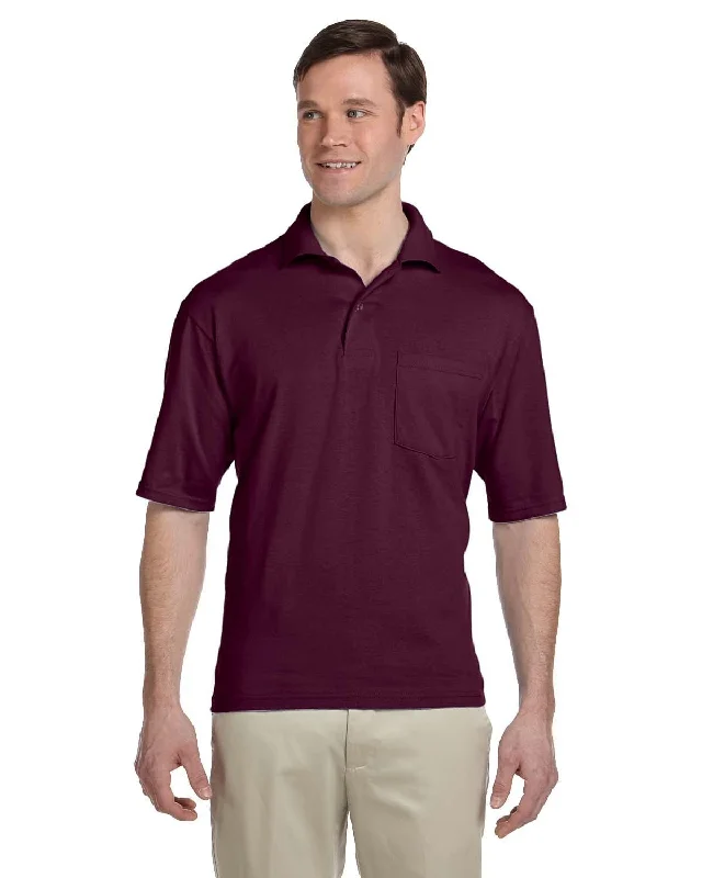 Jerzees 50/50 Jersey Knit Polo W/Pocket | Maroon Evening Jersey Tee