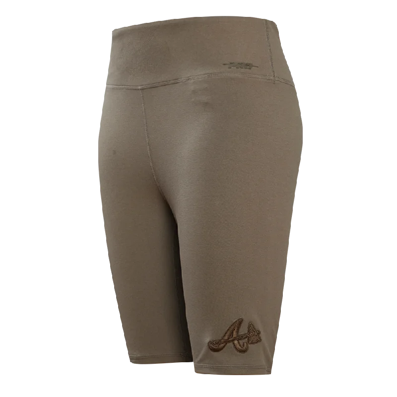 MLB ATLANTA BRAVES NEUTRAL JERSEY WOMEN'S BIKE SHORT (TAUPE) Pure White Jersey Tee