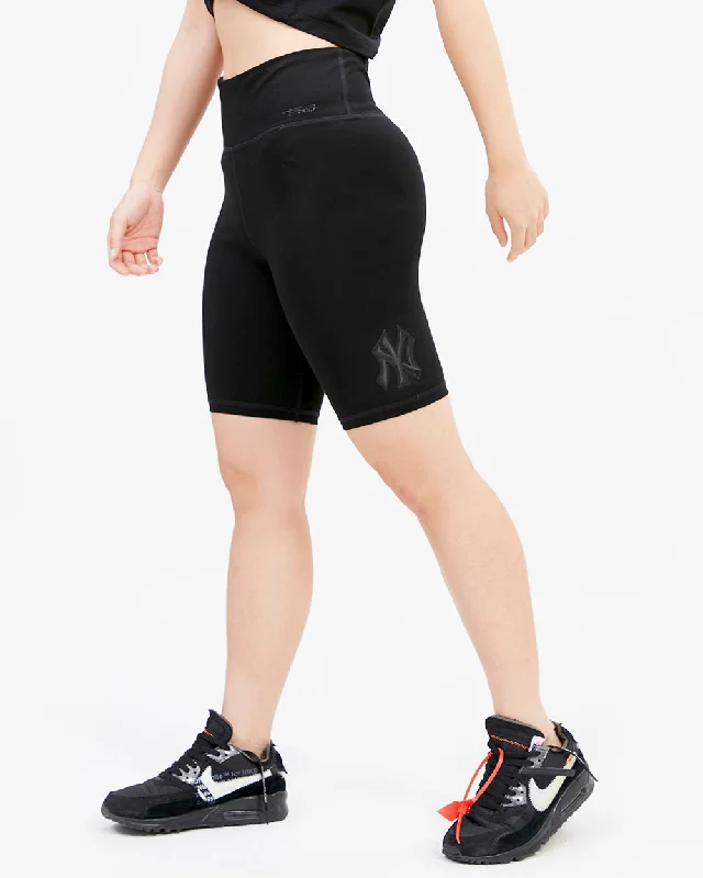 MLB NEW YORK YANKEES NEUTRAL JERSEY WOMEN'S BIKE SHORT (BLACK) Beige Jersey Tee