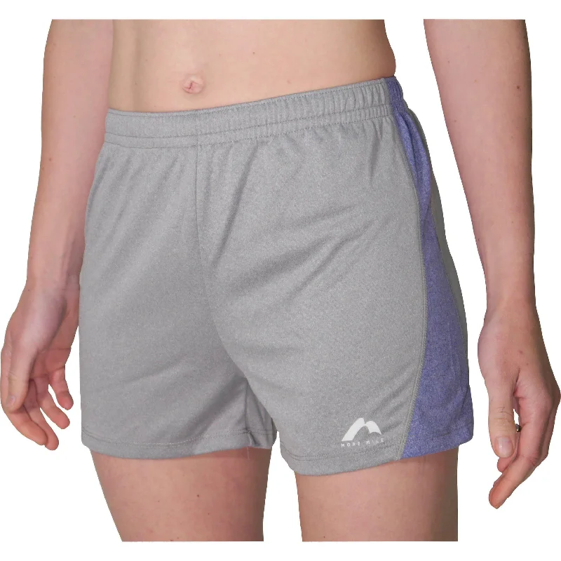 More Mile Marl Jersey Womens Training Shorts - Grey Ribbed Jersey Tee