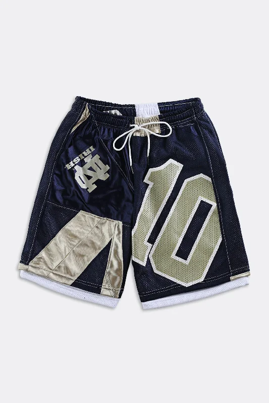 Rework Unisex Notre Dame NFL Jersey Shorts - Women-S, Men-XS High Neck Jersey Shirt