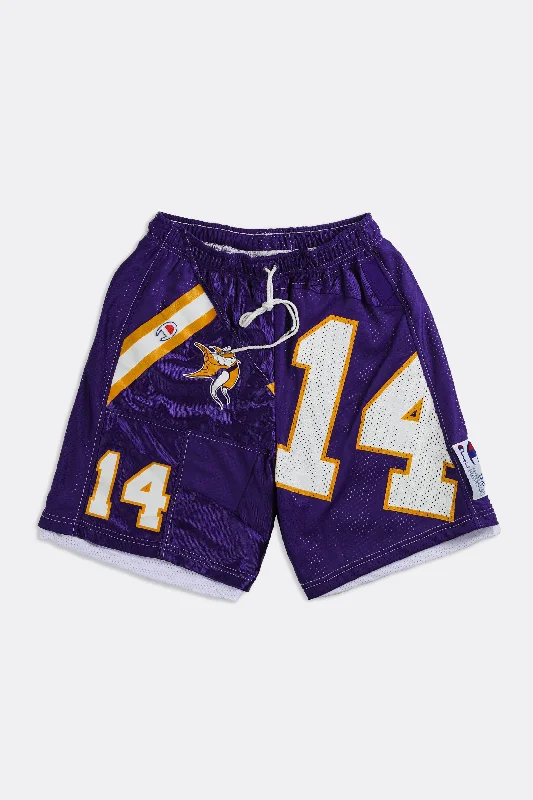 Unisex Rework Vikings NFL Jersey Shorts - Women-S, Men-XS Warm Jersey Shirt