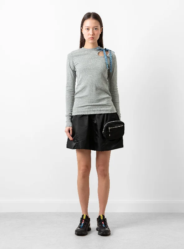 Rib Jersey Top Grey Summer Jersey Tee