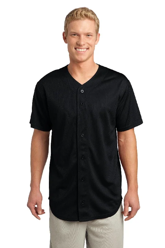 Sport-Tek PosiCharge Tough Mesh Full-Button Jersey. ST220 Burgundy Jersey Tee