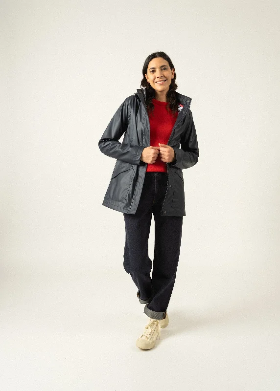 Ste Morgane parka - waterproof, striped jersey lining (MARINE) Casual Jersey Blouse
