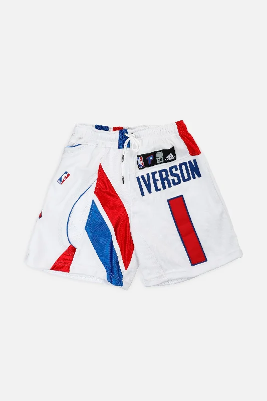 Unisex Rework Detroit Pistons NBA Jersey Shorts - S Jet Black Jersey Tee