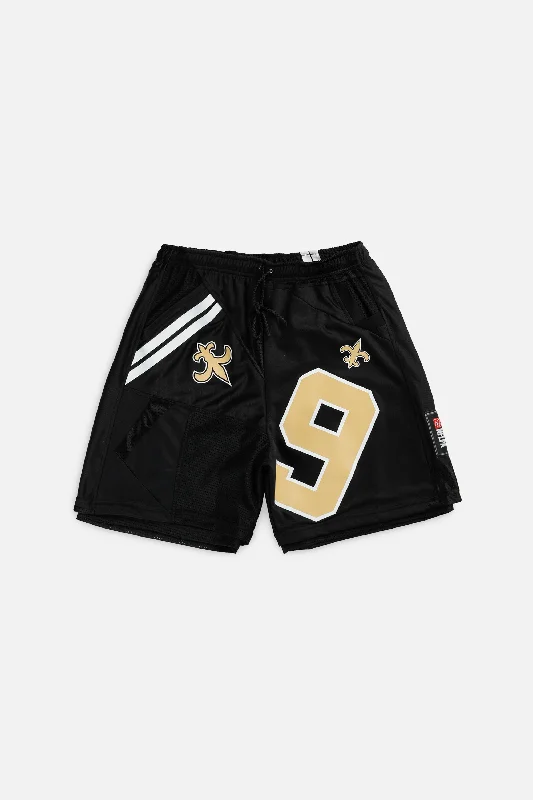 Unisex Rework New Orleans Saints NFL Jersey Shorts - M Silver Jersey Tee