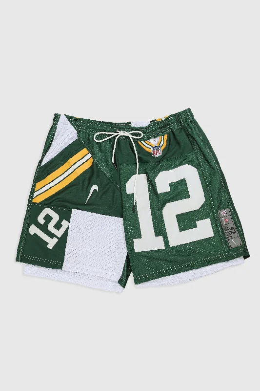 Unisex Rework Packers NFL Jersey Shorts - Women-XXL, Men-XL Casual Jersey Blouse