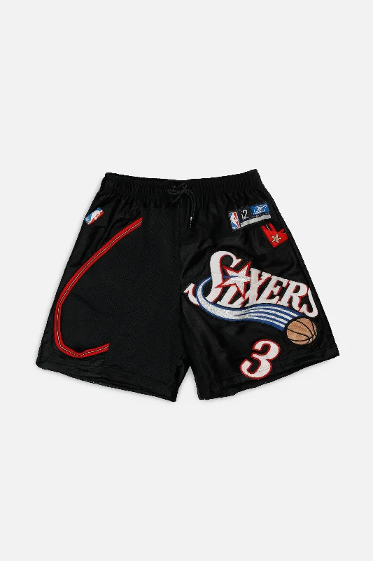 Unisex Rework Philadelphia 76ers NBA Jersey Shorts - M Navy Blue Jersey Tee