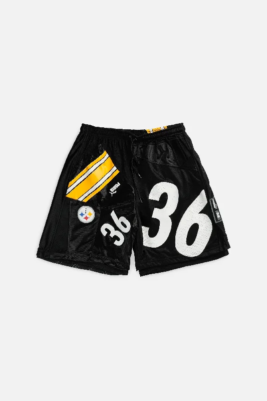 Unisex Rework Pittsburgh Steelers NFL Jersey Shorts - L Bronze Jersey Tee