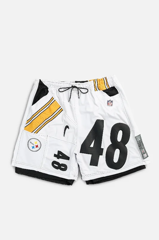 Unisex Rework Pittsburgh Steelers NFL Jersey Shorts - XXL Minimalist Jersey Tee