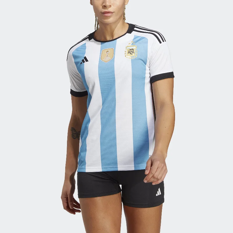Women's adidas Argentina 2022 Home Jersey World Cup Winners Bright Color Jersey Top
