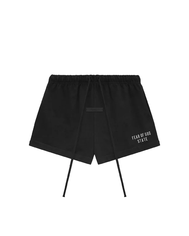 Womens Heavy Jersey Running Shorts - Black Daily Wear Jersey Tee
