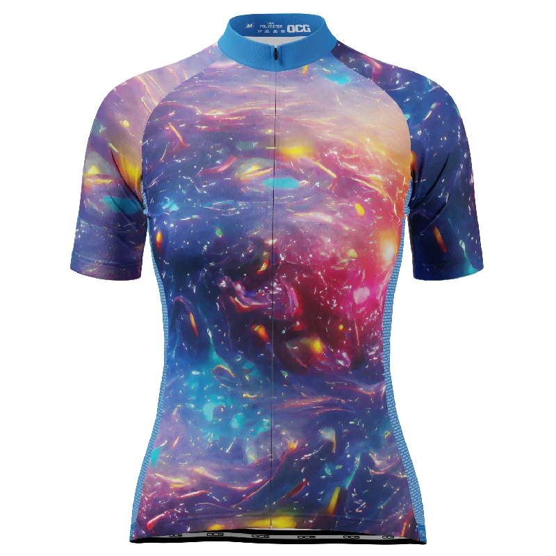 Women's Stars Short Sleeve Cycling Jersey Hemp Jersey Tee