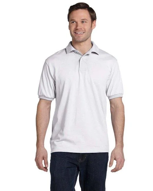 Hanes Adult 50/50 EcoSmart  Jersey Knit Polo 054 Geometric Jersey Top